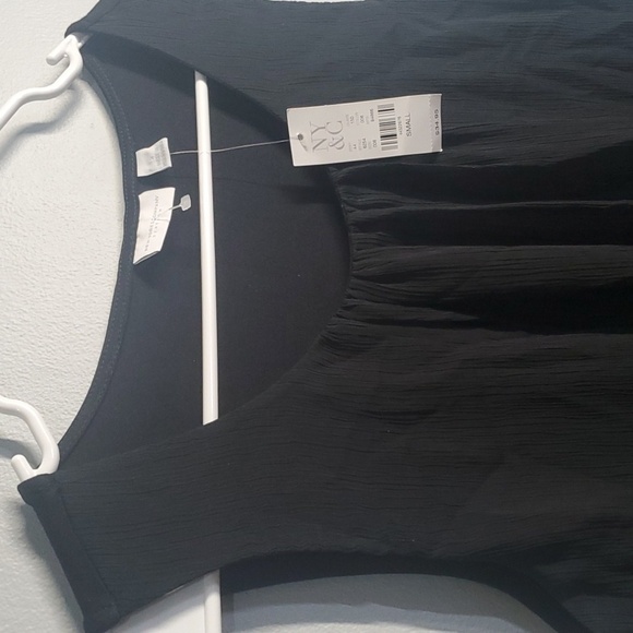 New York & Company top women's size small S black stretch Rayon blend - Picture 5 of 11